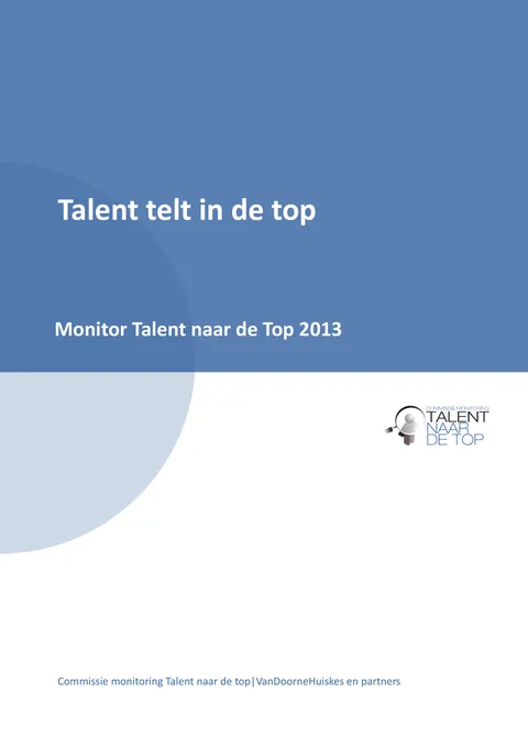 Talent telt in de top, Monitor Talent naar de top 2013